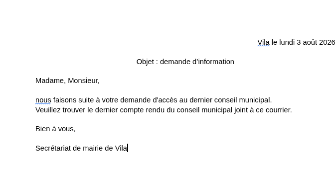 Capture du texte modifié